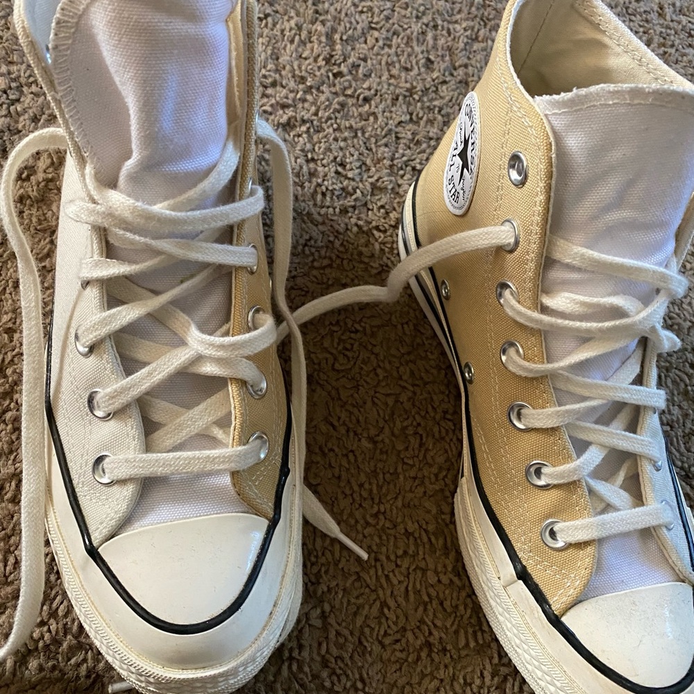 Color-block high top converse
